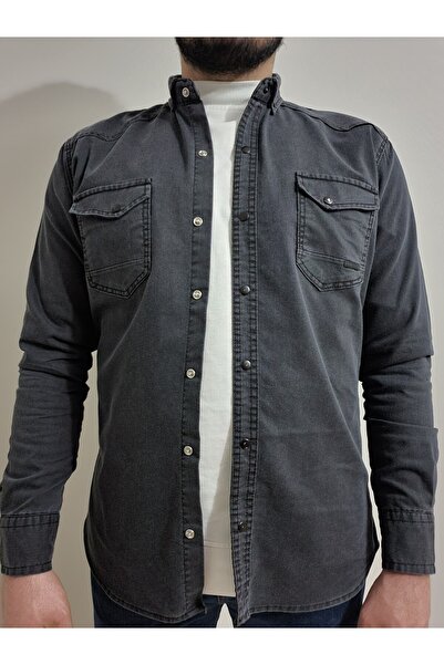 greenhills Фіт чоловіча джинсова сорочка, димчасто-сіра