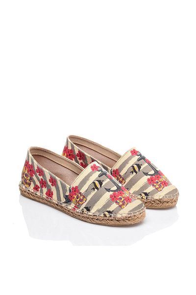 Streetfly Espadrille cu talpă din răchită realizată manual