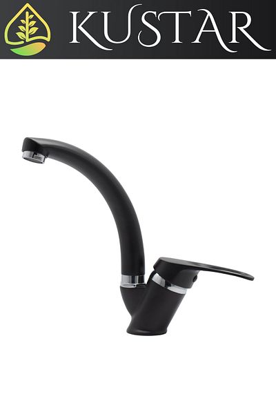 KUSTAR Sema Black Short Mix On/Off Bathroom Sink Faucet