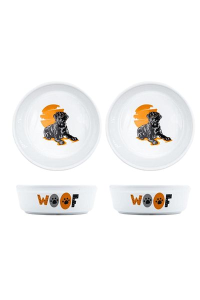 Glipet 2-Piece Washable Ceramic Food and Water Bowl 16cm 400 Ml
