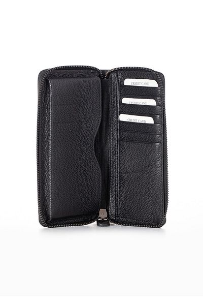 Niki Leather Πορτοφόλι Crespo Vintage Δερμάτινο με φερμουάρ Unisex θήκη για κάρτες