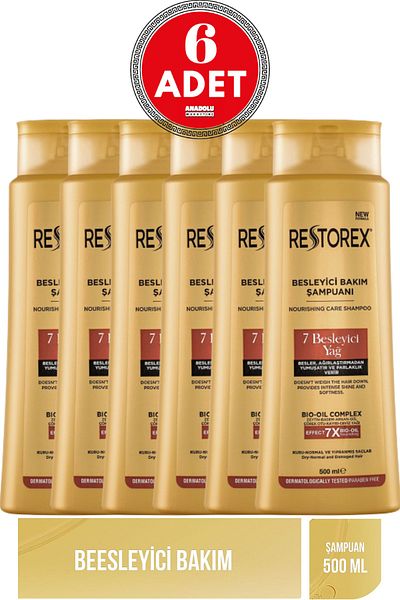 Restorex 7 Nourishing Oil Care Shampoo - 500 Ml 6 Pieces