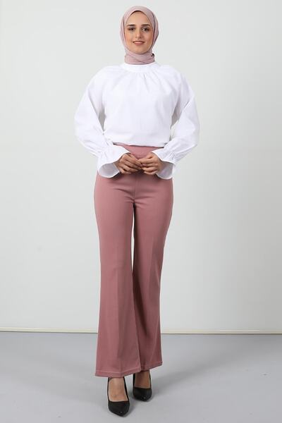 Giza Giyim Elastic Waist Spaghetti Trousers Pink