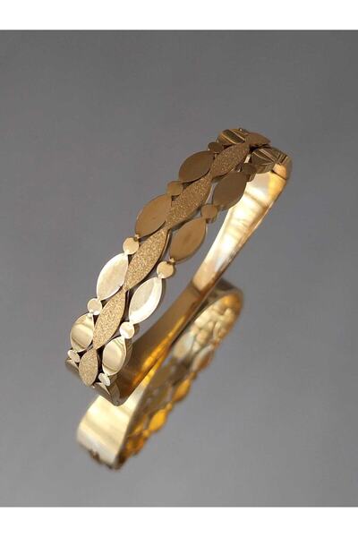 ZD JEWELRY Kadın Örgü Gold 316l Çelik Kelepçe Bileklik