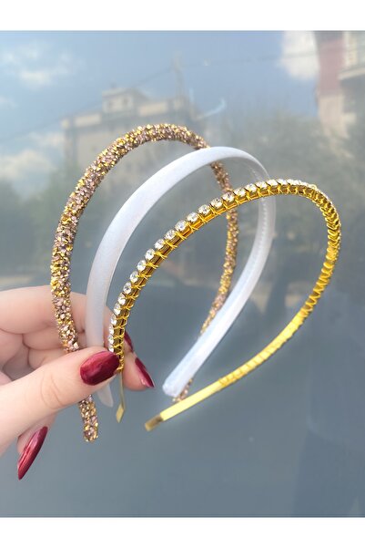 CSR AKSESUAR Set coroană din satin și piatră