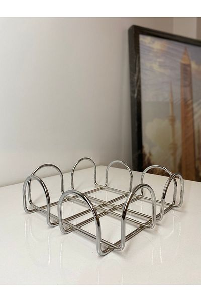 asellus Stylish Organizer for Chrome Large Size Napkins: 20x20 Cm Napkin Holder
