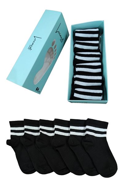 Leement socks Детски 6 чифта колежански получорапи Premium Series безшевни пръсти