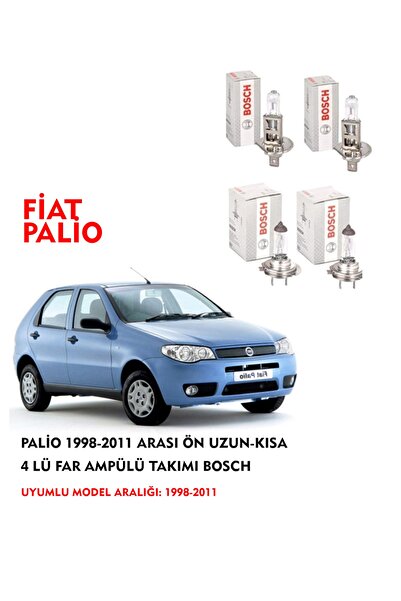 Bosch Palio 1998-2011 Arası Ön Uzun-kısa 4 Lü Far Ampülü Takımı