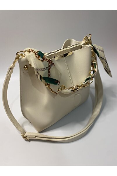 berenika Γυναικείο κασκόλ και αξεσουάρ αλυσίδας Μαλακό δέρμα Τσάντα 3 θέσεων