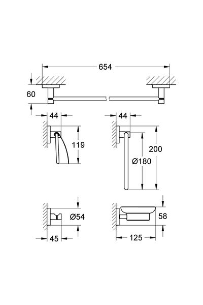 Grohe Essentials 5-in-1 Bathroom Accessory Set - 40344001