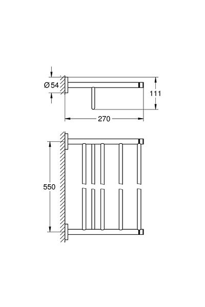 Grohe Essentials Multiple Bath Towel Holder - 40800gl1
