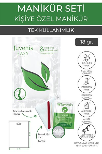 Juvenis Hijyenik Tek Kullanımlık Allantoin Ve E Vitaminli Kişiye Özel Tırnak Susuz Manikür Seti