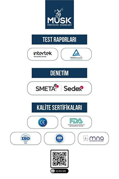 Musk KF94 Kore Tipi FFP2 Maske Beyaz Renk 10 Adet