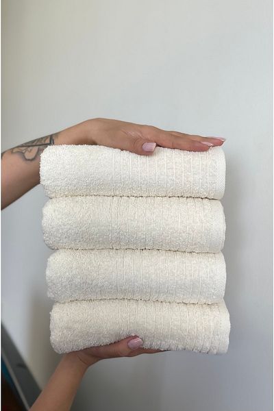 SHAL HOME Shawl 100% cotton Set of 4 50x90cm Hand and Face Towels