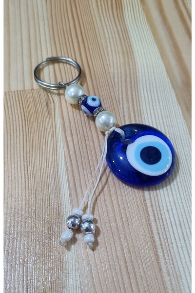 erdoğan hobi Keychain Charm Glass Pearl Ornament Car Ornament Bag Ornament Evil Eye Beaded Gift Keychain