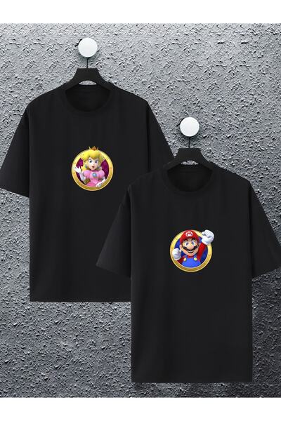 macklin Unisex majica za žene i muškarce Super Mario i princeza Štampano komb...