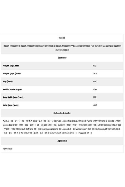 Form Metal 53630 Daewoo 10 Channel 9 Teeth 10062096   Starter Gear