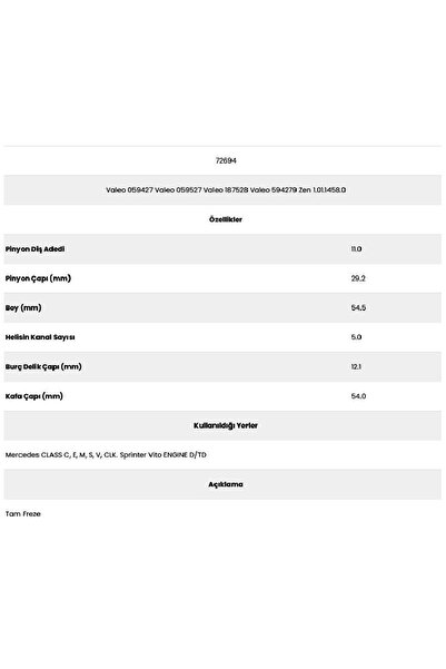 Form Metal Starter Gear Valeo 11 Teeth 5 Channels Full Milling (peuge