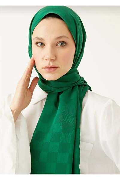 Trablus الحجاب المرأة الزمرد الشطرنج نمط حريري الجاكار شال