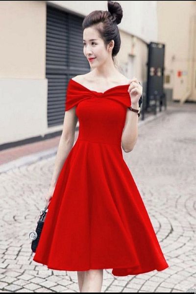 Secret Passion Lingerie Madonna Collar Lycra Midi Dress - Off the Shoulder, Evening Dress 58928 671