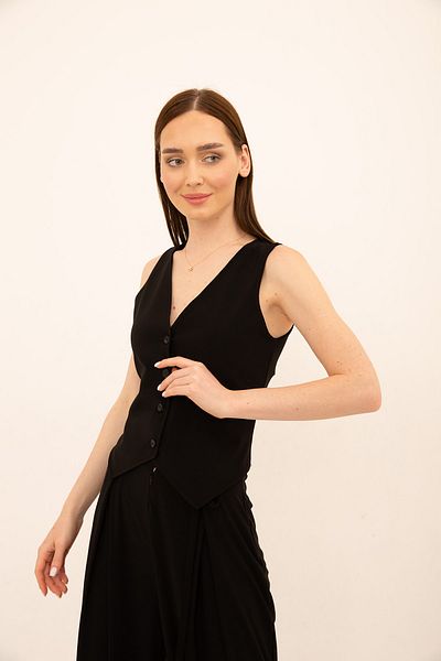 Laranor سترة سوداء كلاسيكية بأزرار