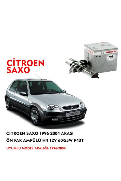 Bosch Citroen Saxo 1996-2004 Arası Ön Far Ampülü H4 12v 60/55w P43t