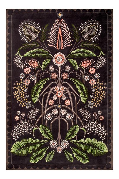 Rugs Modern Halı Covor etnic Mira 1292 cu motiv botanic, floral, maro și verd...