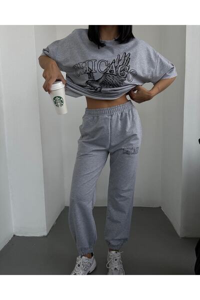 Machetta Large Size Eagle Printed Pocket Lettering Oversize Bottom Top Summer Suit