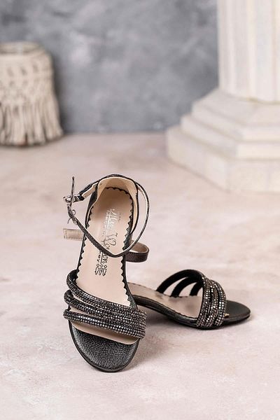 MİNİ WOMEN Girl's Heeled Shoes Stoned Platinum