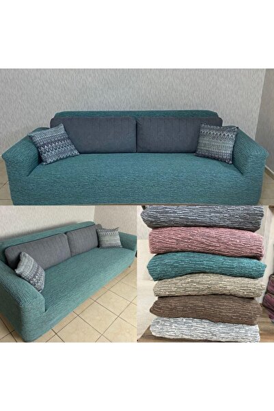 KARAHANLI Streç Lastikli Esnek Yıkanabilir Pamuklu 3 3 1 1 Jakarlı Koltuk Ört...