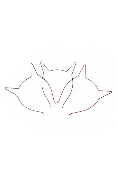 Mood Agenda Ženska devojčica, crvena fuksija, crna mačka ušna kruna od 3 dela