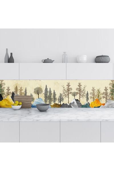 StickerArt Mutfak Tezgah Arası Folyo Fayans Kaplama Folyosu Manzara Sanatı 60...