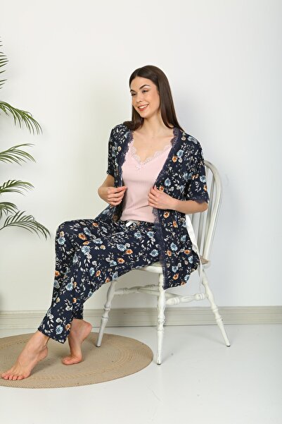 Tamay Boxer Üçlü Takım Pegasus Kumaş Çiçek Desenli