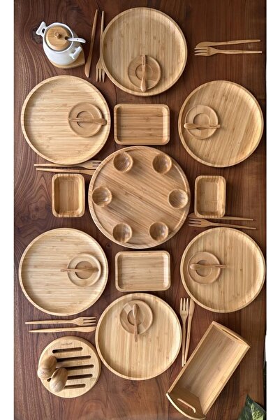 Bambum - Ikon 50 Parça Bambu Kahvaltı Takımı - Kahvaltı Seti