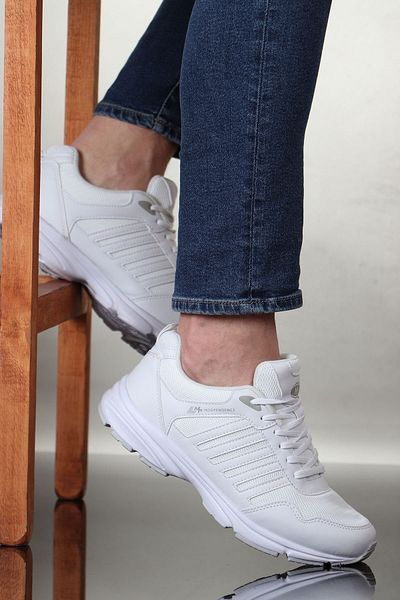 M.P. Mp Men's Lace-Up White Black Running Shoes 231-6803