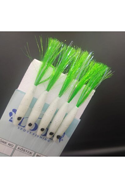 ALDOS Silikonlu Çapari, Çinekop, Palamut Çaparisi, Şeffaf Yeşil (3 Ad)