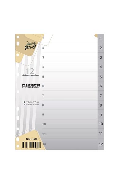 Gen-Of Partition Separator 1-12 Numerals (gen-1305)
