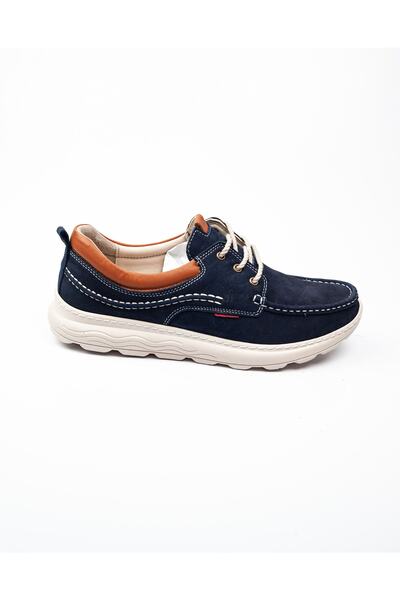 Voyager 6502 Navy Blue Δερμάτινα Ανδρικά Casual Παπούτσια