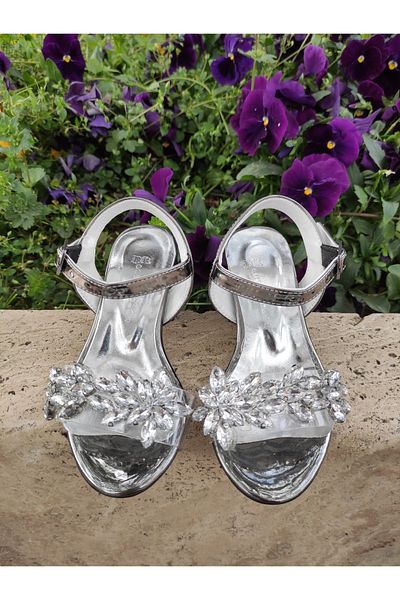 Panda Shoes Детски обувки на висок ток с камъни, размер 26-37, вечерни обувки