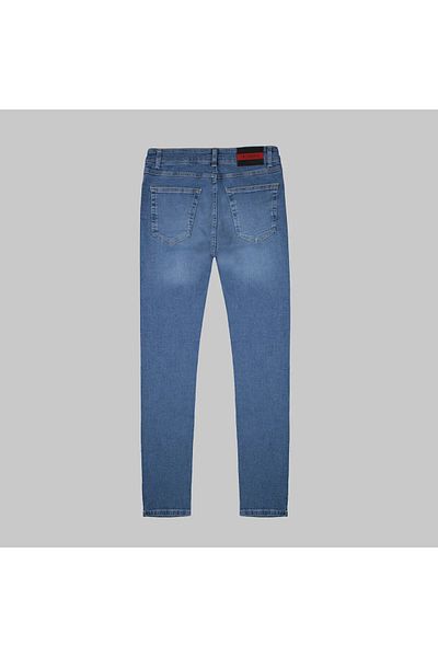 Sarar Interviu Pantaloni slim din denim albastru Midas