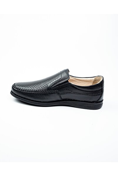 Voyager 3237-1 Διάτρητα Μαύρα Δερμάτινα Ανδρικά Casual Παπούτσια