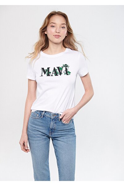 Mavi Logo Baskılı Beyaz Tişört Regular Fit / Normal Kesim 1610512-620