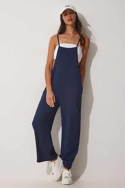 Navy blue romper pants on sale