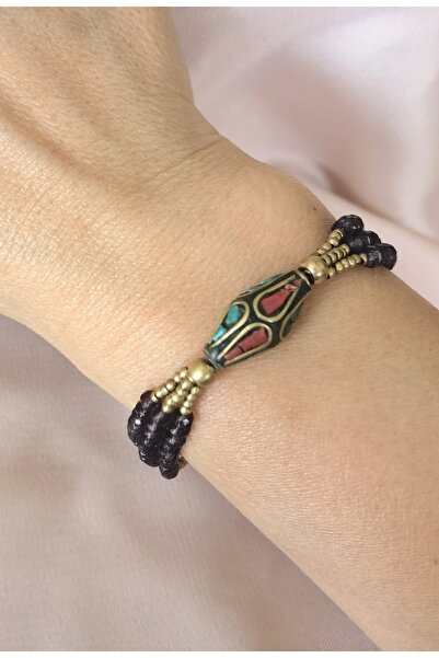 Bylin سوار من حجر الكريستال والنحاس والليلك