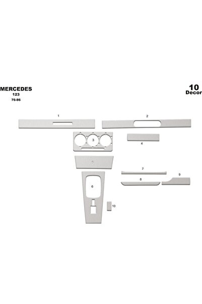 meriç cockpit design ميريتش ®   مرسيدس 123 توربيدو امامي مطلي الومنيوم 10 قطع...