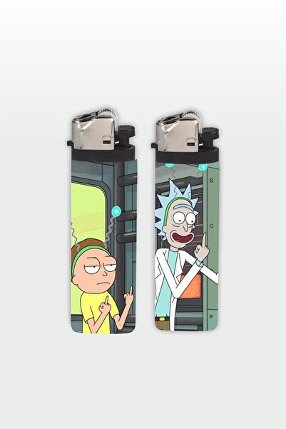 SARANG 2'li Rick And Morty Orta Parmak Full Kaplamalı Gazlı Çakmak 1 Adet