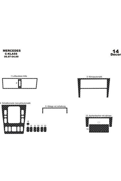 meriç cockpit design ميريتش ®   سيارة مرسيدس C كلاسيك أمامية مطلية بالكربون 1...