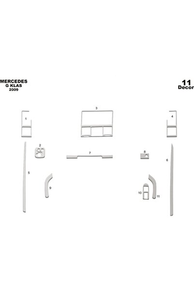 meriç cockpit design ميريتش ®   مرسيدس Gl توربيدو امامي مطلي الومنيوم 11 قطعة...