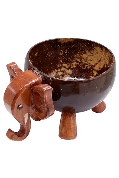 Dünyadan Hediyeler Coconut Coconut Elephant Bowl Footed Coconate Sugar Bowl