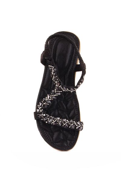 Guja Sandale negre elegante de piatră neagră de vară pentru femei